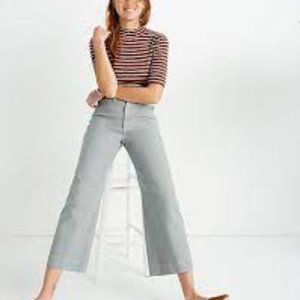 Madewell Slim Emmett Wide-Leg Crop Pants Powder blue